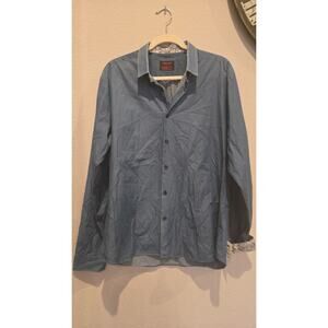 Jared Lang Men's XL Blue Slim Fit Long Sleeve Button-Up Shirt